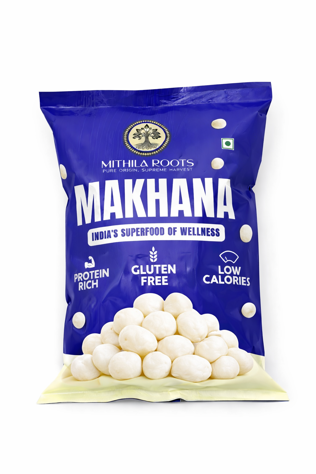 Mithila Roots Classic Premium Makhana | No Added Artificial Flavour | Healthy Snacking & Fasting | High Protein & Fiber | Rich in Calcium | Maintains Weight 250g