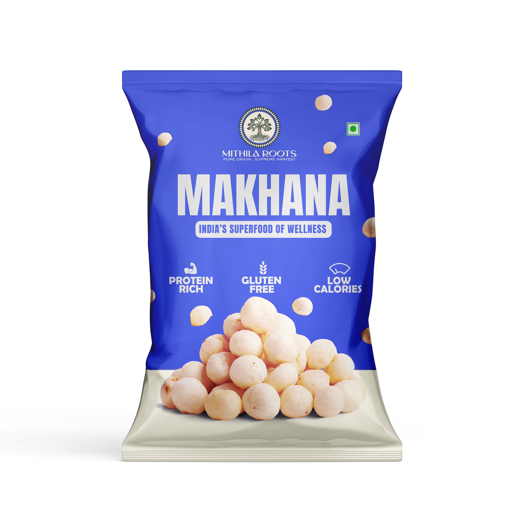 Mithila Roots Classic Premium Makhana | No Added Artificial Flavour | Healthy Snacking & Fasting | High Protein & Fiber | Rich in Calcium | Maintains Weight 100g