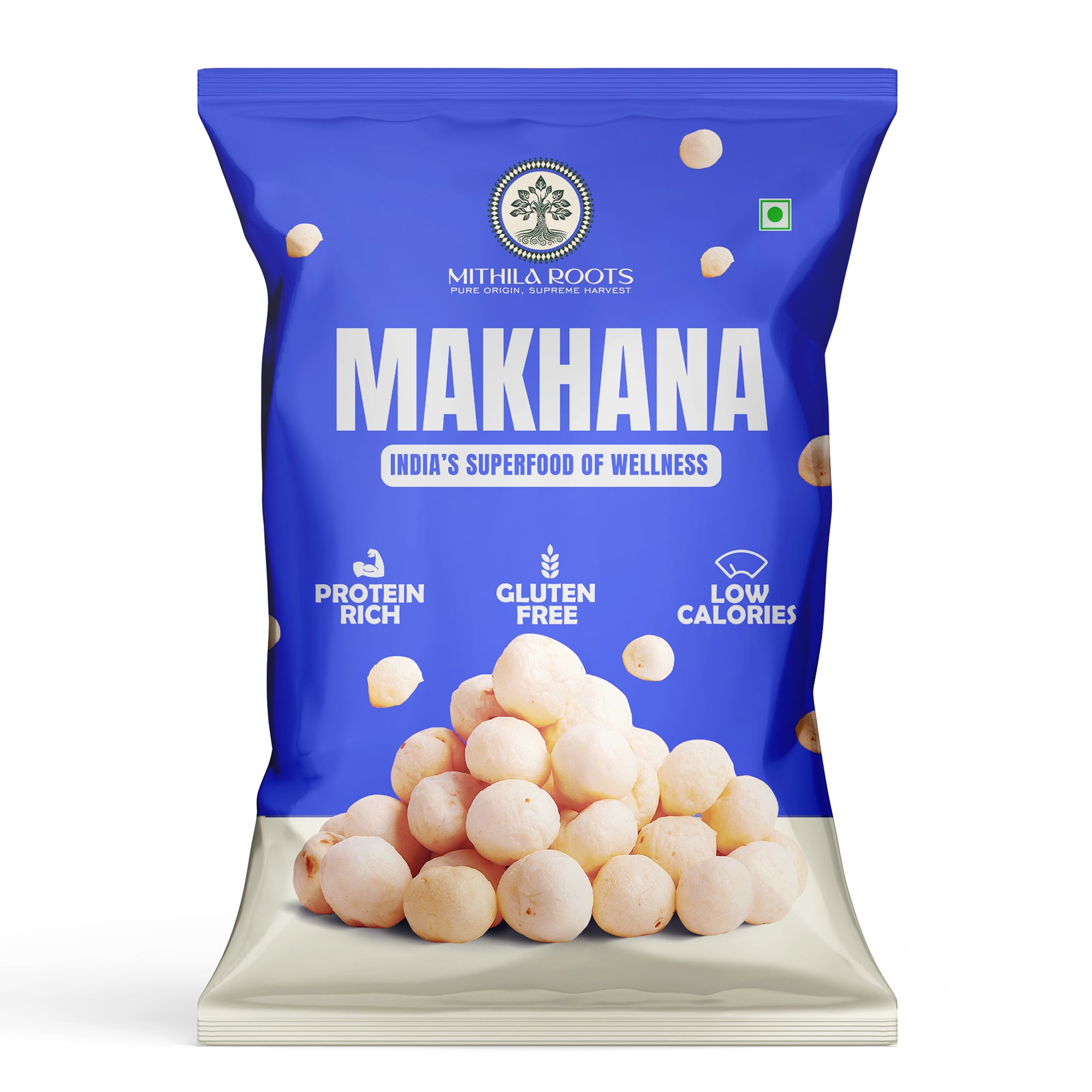 Mithila Roots Classic Premium Makhana | No Added Artificial Flavour | Healthy Snacking & Fasting | High Protein & Fiber | Rich in Calcium | Maintains Weight 250g