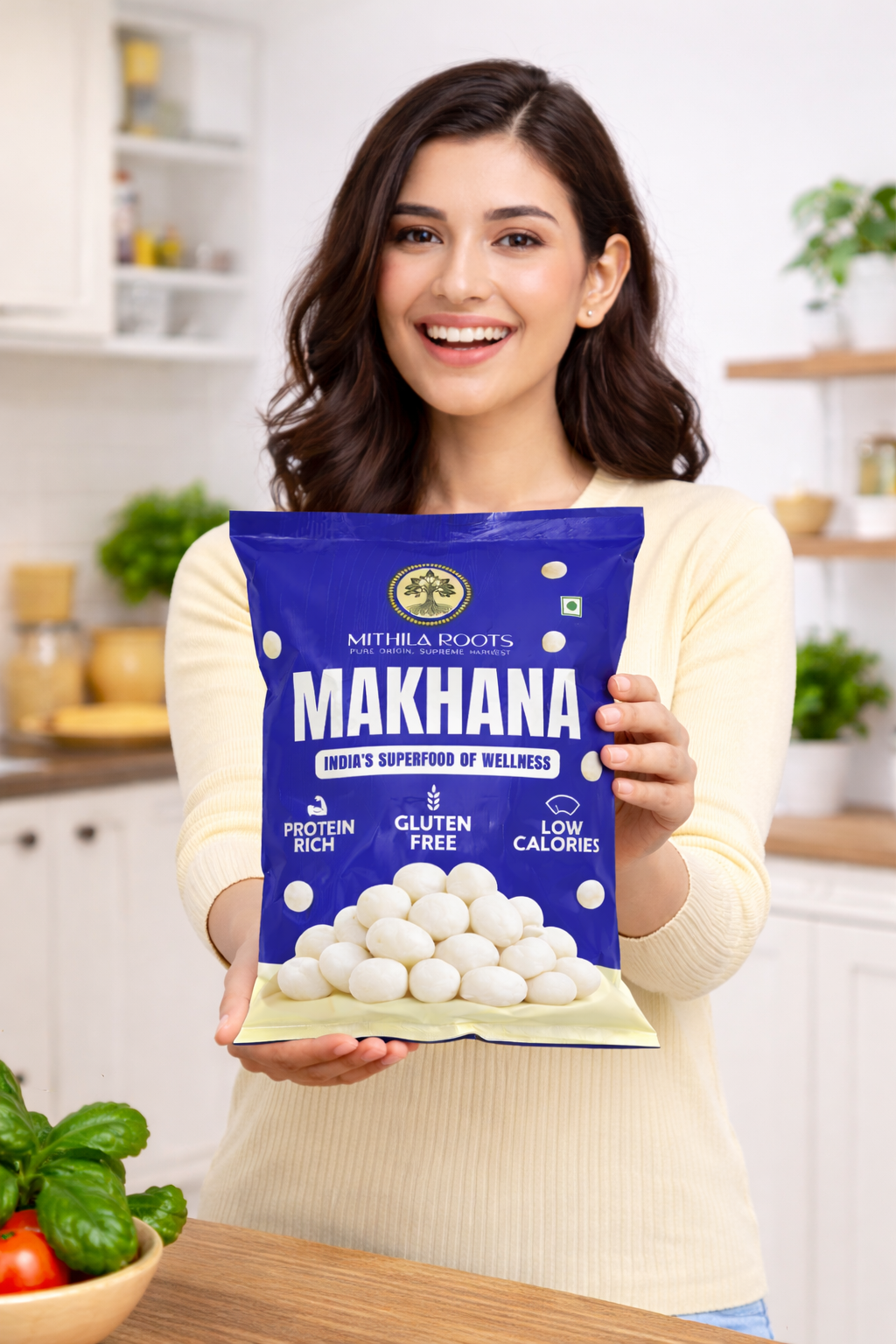 Mithila Roots Classic Premium Makhana | No Added Artificial Flavour | Healthy Snacking & Fasting | High Protein & Fiber | Rich in Calcium | Maintains Weight 250g