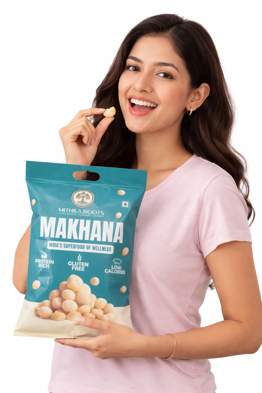 Mithila Roots Classic Premium Makhana | No Added Artificial Flavour | Healthy Snacking & Fasting | High Protein & Fiber | Rich in Calcium | Maintains Weight - 200gm