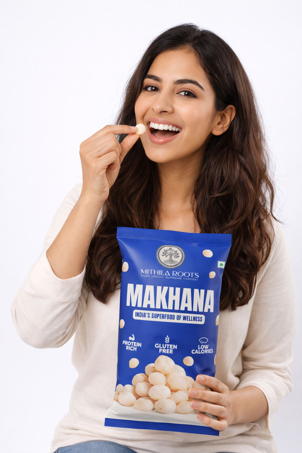 Mithila Roots Classic Premium Makhana | No Added Artificial Flavour | Healthy Snacking & Fasting | High Protein & Fiber | Rich in Calcium | Maintains Weight 100g